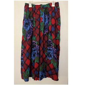 Vintage Floral Kensington Square Midi Skirt